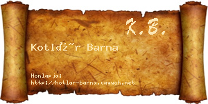 Kotlár Barna névjegykártya
