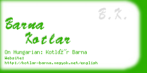 barna kotlar business card